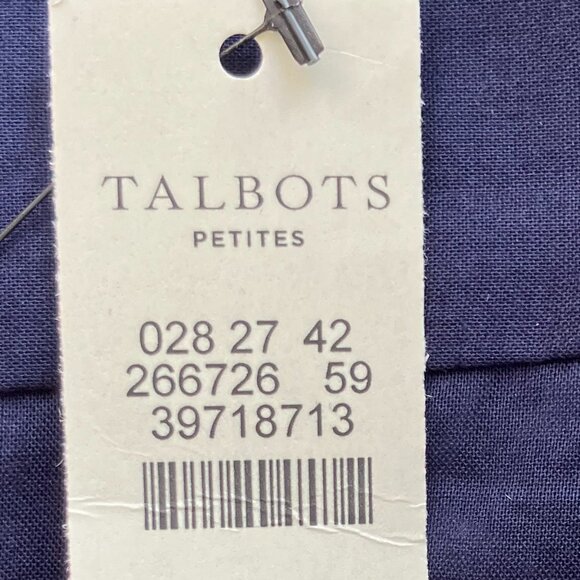 Talbots Petites 100% Cotton Navy Blue & Orange Floral Pleated Midi Skirt, NWT - Picture 4 of 10